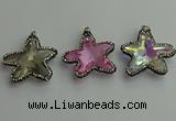 CGP509 35*35mm star crystal glass pendants wholesale