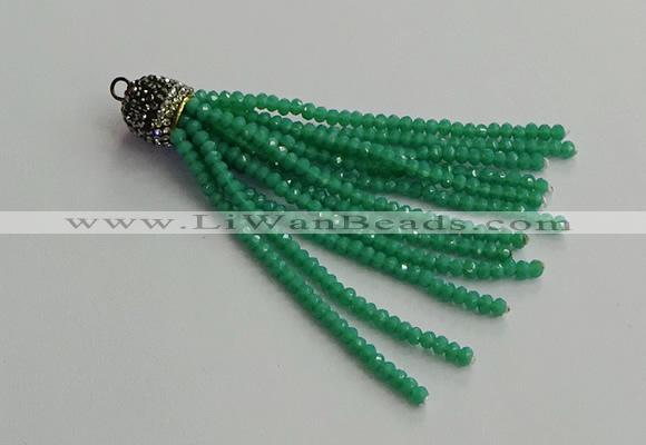 CGP670 2*3mm faceted rondelle handmade chinese crystal tassel pendants