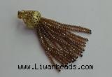 CGP674 2*3mm faceted rondelle handmade chinese crystal tassel pendants