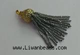 CGP675 2*3mm faceted rondelle handmade chinese crystal tassel pendants