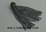 CGP679 3mm round handmade glass beaded tassel pendants wholesale