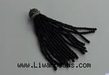 CGP680 3mm round handmade glass beaded tassel pendants wholesale