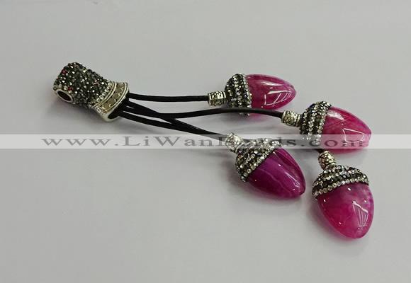 CGP739 18*25mm agate gemstone tassel pendants wholesale