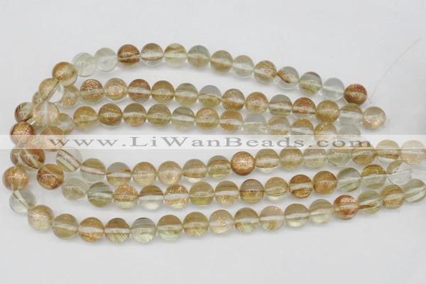 CGQ52 15.5 inches 10mm round gold sand quartz beads wholesale