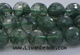 CGQ522 15.5 inches 8mm faceted round imitation green phantom quartz beads