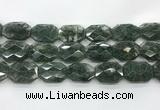 CGQ531 22*30mm - 24*32mm faceted octagonal green phantom quartz beads