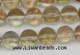 CGQ60 15.5 inches 8mm round gold sand quartz beads wholesale