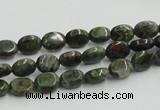 CGR10 16 inches 6*8mm oval green rain forest stone beads wholesale