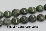 CGR15 16 inches 10mm flat round green rain forest stone beads wholesale