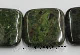 CGR20 16 inches 30*30mm square green rain forest stone beads wholesale