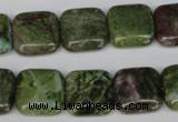 CGR33 15.5 inches 14*14mm square green rain forest stone beads