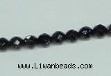 CGS105 15.5 inches 6mm faceted round blue goldstone beads wholesale