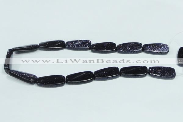 CGS133 15.5 inches 15*30mm twisted rectangle blue goldstone beads wholesale