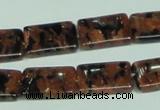 CGS217 15.5 inches 13*18mm rectangle blue & brown goldstone beads