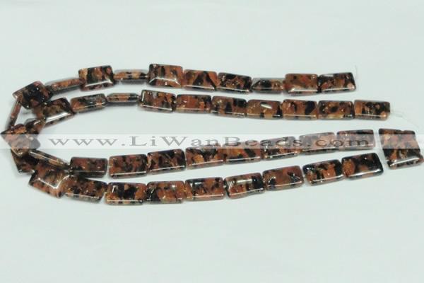 CGS217 15.5 inches 13*18mm rectangle blue & brown goldstone beads