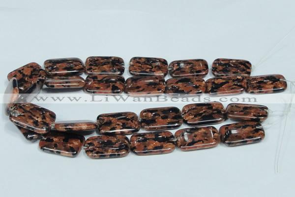 CGS218 15.5 inches 20*30mm rectangle blue & brown goldstone beads