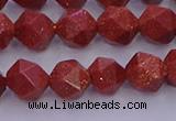 CGS452 15.5 inches 8mm faceted nuggets goldstone beads wholesale