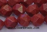 CGS453 15.5 inches 10mm faceted nuggets goldstone beads wholesale