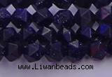 CGS456 15.5 inches 6mm faceted nuggets goldstone beads wholesale