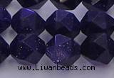 CGS458 15.5 inches 10mm faceted nuggets goldstone beads wholesale