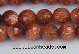 CGS472 15.5 inches 8mm faceted round goldstone beads wholesale