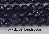 CGS478 15.5 inches 4mm faceted round blue goldstone beads