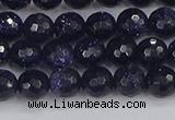 CGS479 15.5 inches 6mm faceted round blue goldstone beads