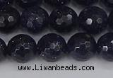 CGS481 15.5 inches 10mm faceted round blue goldstone beads