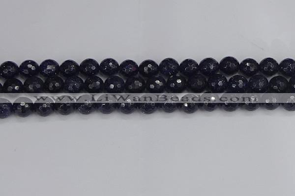 CGS481 15.5 inches 10mm faceted round blue goldstone beads