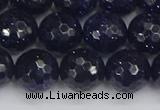 CGS482 15.5 inches 12mm faceted round blue goldstone beads