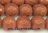 CGS490 15 inches 6mm faceted round goldstone beads