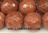 CGS491 15 inches 8mm faceted round goldstone beads