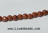 CGS57 15.5 inches 6mm faceted round goldstone beads wholesale