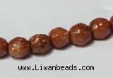 CGS58 15.5 inches 8mm faceted round goldstone beads wholesale