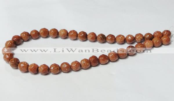 CGS59 15.5 inches 10mm faceted round goldstone beads wholesale