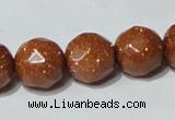 CGS61 15.5 inches 14mm faceted round goldstone beads wholesale