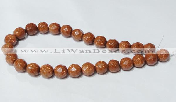 CGS61 15.5 inches 14mm faceted round goldstone beads wholesale