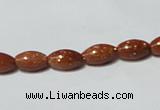 CGS69 15.5 inches 6*10mm rice goldstone beads wholesale