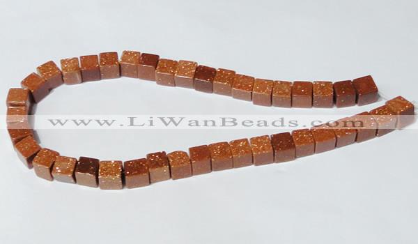 CGS73 15.5 inches 10*10mm cube goldstone beads wholesale