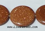 CGS78 15.5 inches 30mm coin goldstone beads wholesale