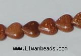 CGS81 15.5 inches 10*10mm heart goldstone beads wholesale