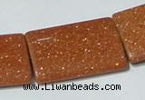 CGS85 15.5 inches 25*35mm rectangle goldstone beads wholesale