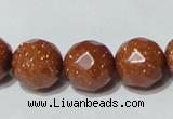 CGS89 15.5 inches 16mm faceted round goldstone beads wholesale