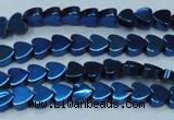 CHE1004 15.5 inches 6*6mm heart plated hematite beads wholesale