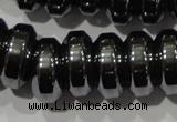 CHE111 15.5 inches 5*12mm rondelle large hole hematite beads