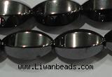 CHE142 15.5 inches 10*16mm faceted rice hematite beads wholesale