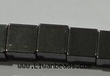 CHE184 15.5 inches 10*10mm cube hematite beads wholesale