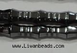 CHE208 15.5 inches 6*12mm bamboo hematite beads wholesale