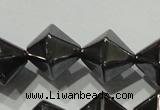 CHE218 15.5 inches 12*12mm faceted bicone hematite beads wholesale