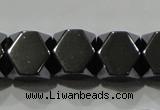 CHE224 15.5 inches 10*10mm faceted cube hematite beads wholesale